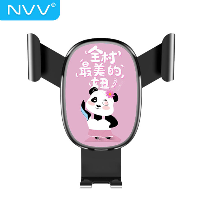 NVV 車(chē)載手機支架 汽車(chē)出風口重力感應支架萌熊卡通個性車(chē)用(yòng)導航支架汽車(chē)用(yòng)品車(chē)上飾品 NQ-6C