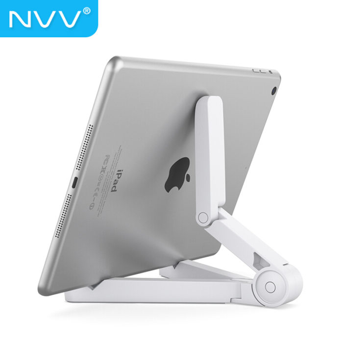 NVV NS-1L白色 桌面手機平闆支架 ipad平闆電(diàn)腦網課直播支撐架 折疊便攜床頭床上看視頻追劇通用(yòng)蘋果華為(wèi)